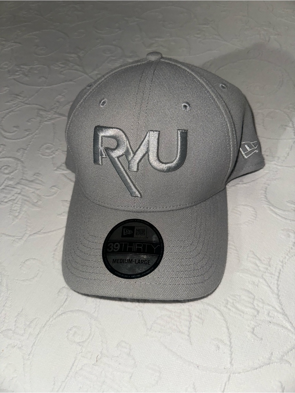 Ryu Gray Embroidered Logo Fitted Cap